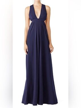 Jill Stuart Deep Navy Halter Maxi Skirt
